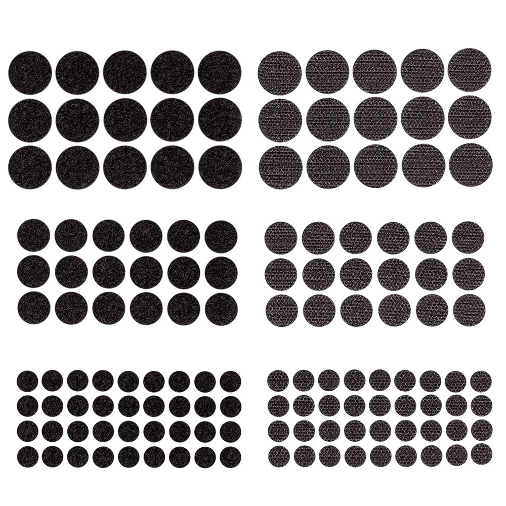 Rzepy samoprzylepne okrągłe, mix czarne, zestaw 69 sztuk | espryciarze.pl |Weź najlepszą cenę!