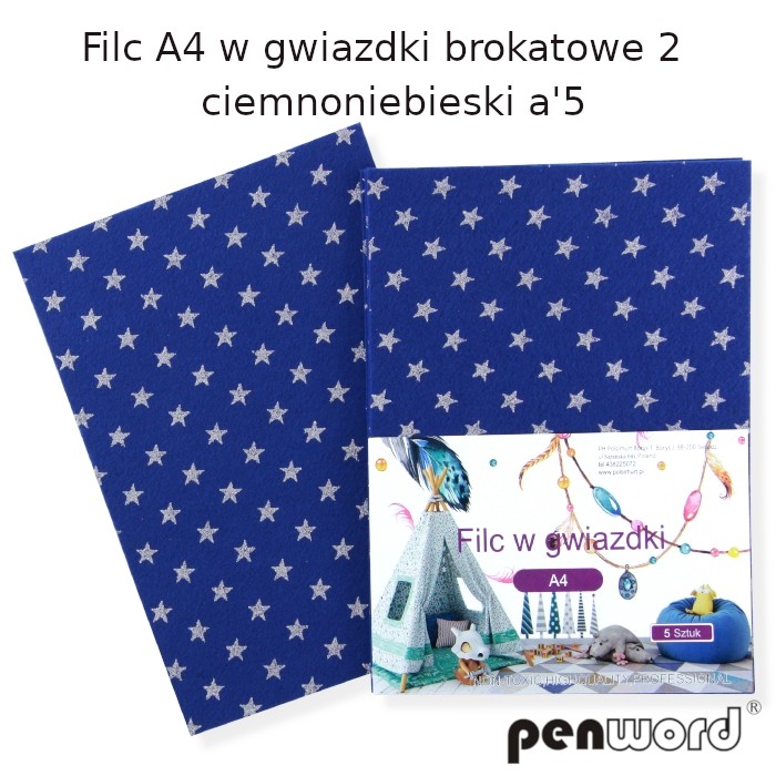 Filc A4 w gwiazdki brokatowe 2 ciemnoniebieski a'5 | espryciarze.pl |Działaj teraz!