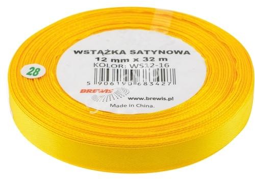 Wstążka satynowa Brewis 12 mm żółty | espryciarze.pl |Złap promocję!