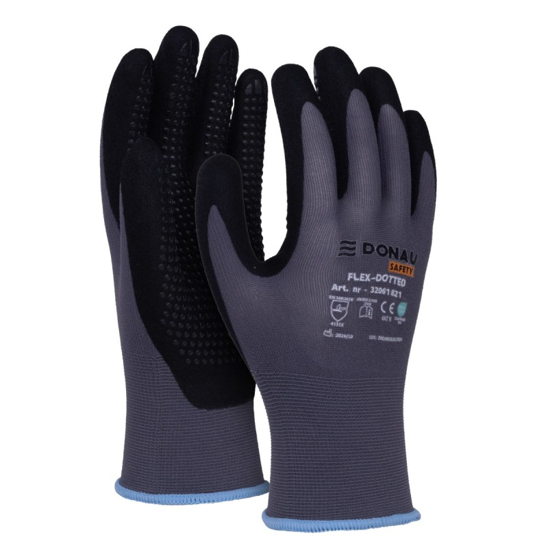 Rękawice Donau Safety Flex Dotted rozmiar 9 szare | espryciarze.pl |Działaj teraz!