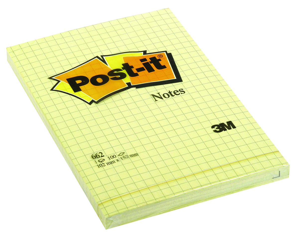 Bloczek samop. Post-it w kratkę (662) 102x152 żółt | espryciarze.pl | Odkryj bestseller