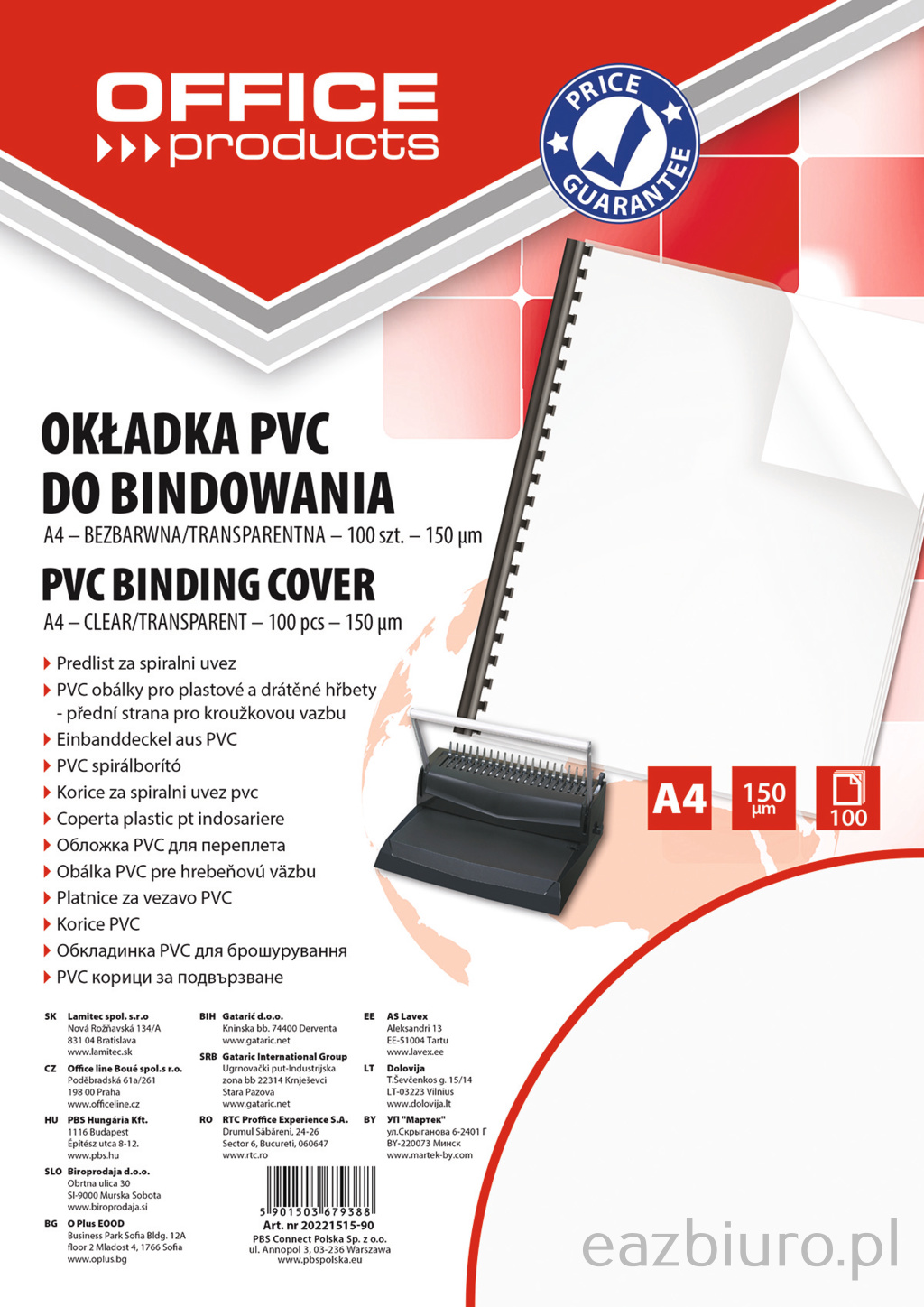 Okładki do bindowania Office Products, pvc, A4, 150mikr., zestaw 100 sztuk, transparentne | espryciarze.pl |Działaj teraz!