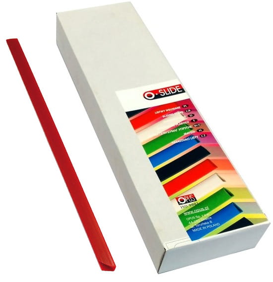 Grzbiety wsuwane czerwone 15 mm Opus OSLIDE zestaw 50 sztuk | espryciarze.pl |Zamów dziś!