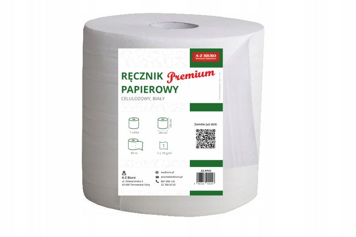 Ręcznik premium celulozowy, 1 Warstwa, 95 m 70 g 1 sztuki rola 1600 g A-Z Biuro AZ-RP03 | espryciarze.pl |Kup od ręki!
