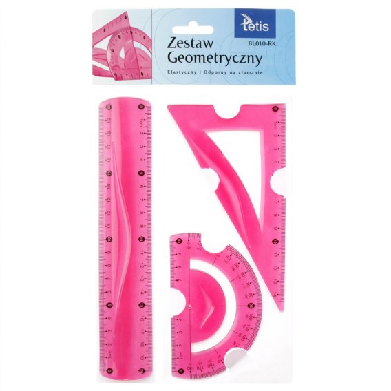 Zestaw geometryczny giętki-niełamliwy różowy | espryciarze.pl |Kup w super cenie!