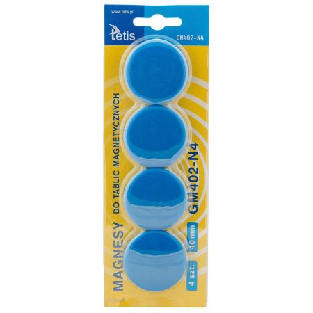 Magnesy Tetis gładkie niebieskie 40 mm zestaw 4 sztuk | espryciarze.pl |Kup w super cenie!