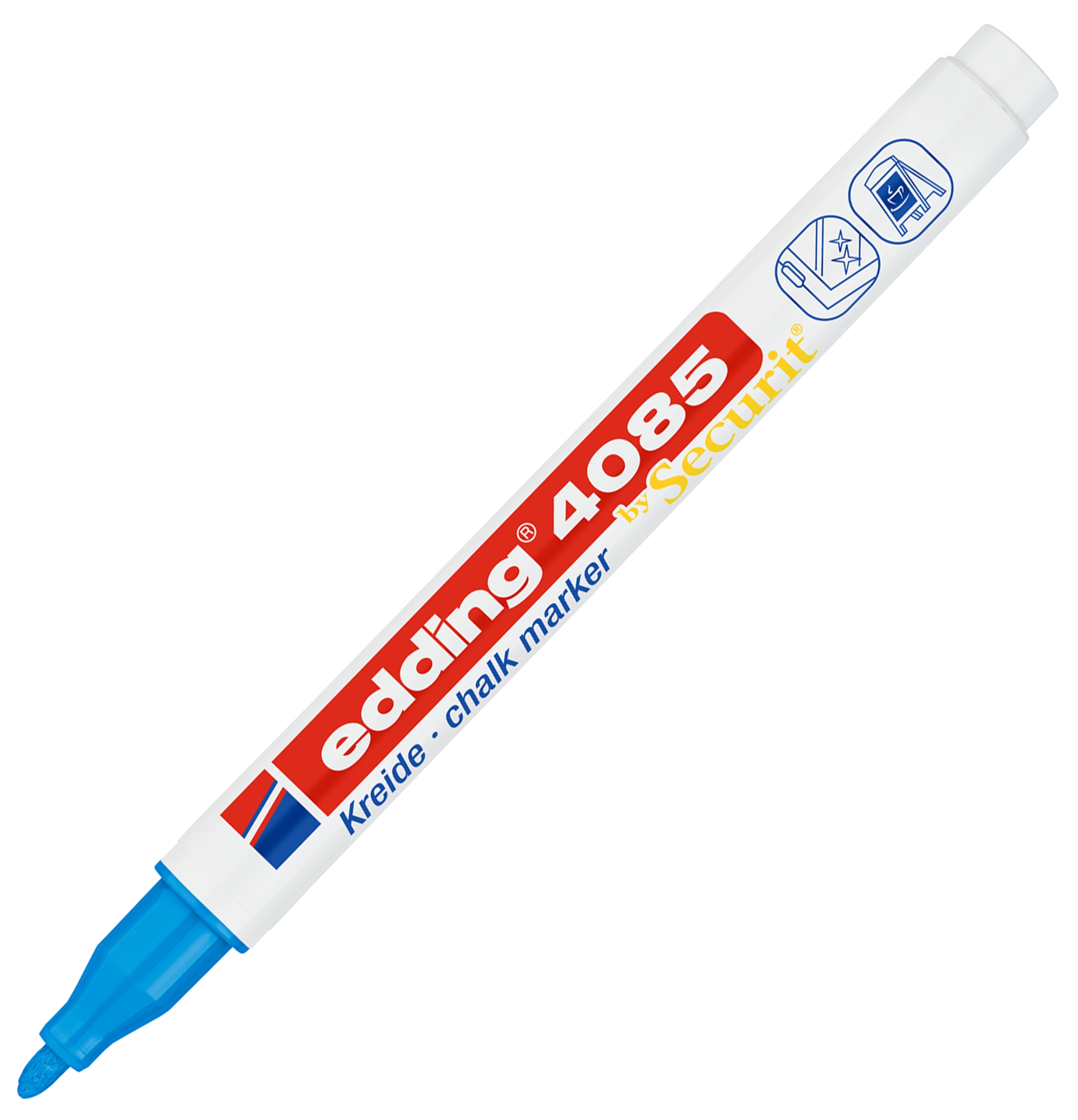 Marker Edding kredowy okrągła końcówka 1-2 mm jasnoniebieski | espryciarze.pl |Kup od ręki!