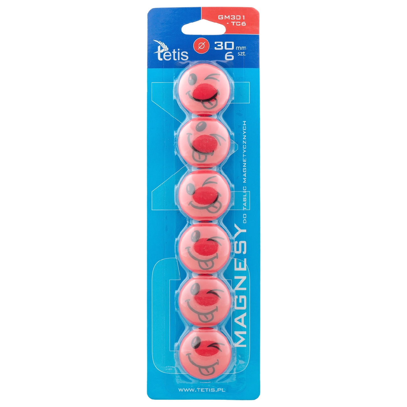 Magnesy Tetis z językiem czerwone 30 mm zestaw 6 sztuk | espryciarze.pl |Nie zwlekaj!