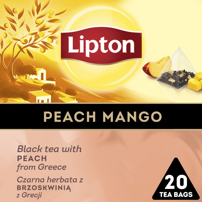 Herbata czarna Lipton Discovery Collection piramidki z brzoskwinią i mango 20 torebek | espryciarze.pl |Kup teraz!