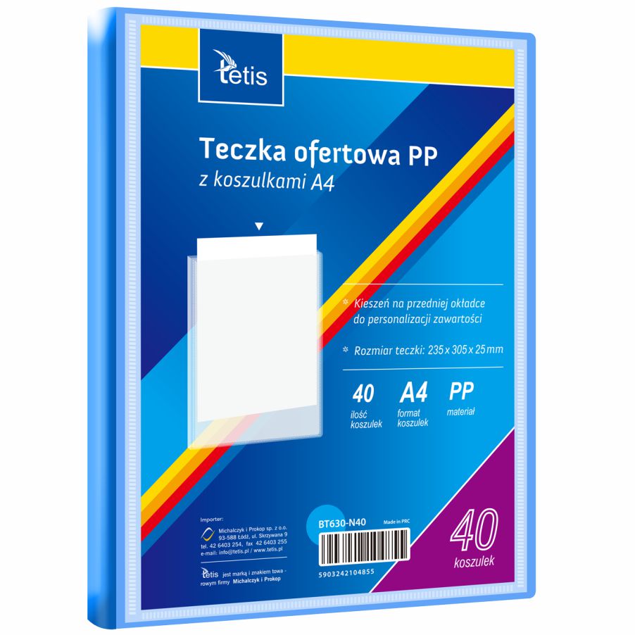 Teczka ofertowa A4 Tetis 25 mm niebieska | espryciarze.pl |Kup w super cenie!