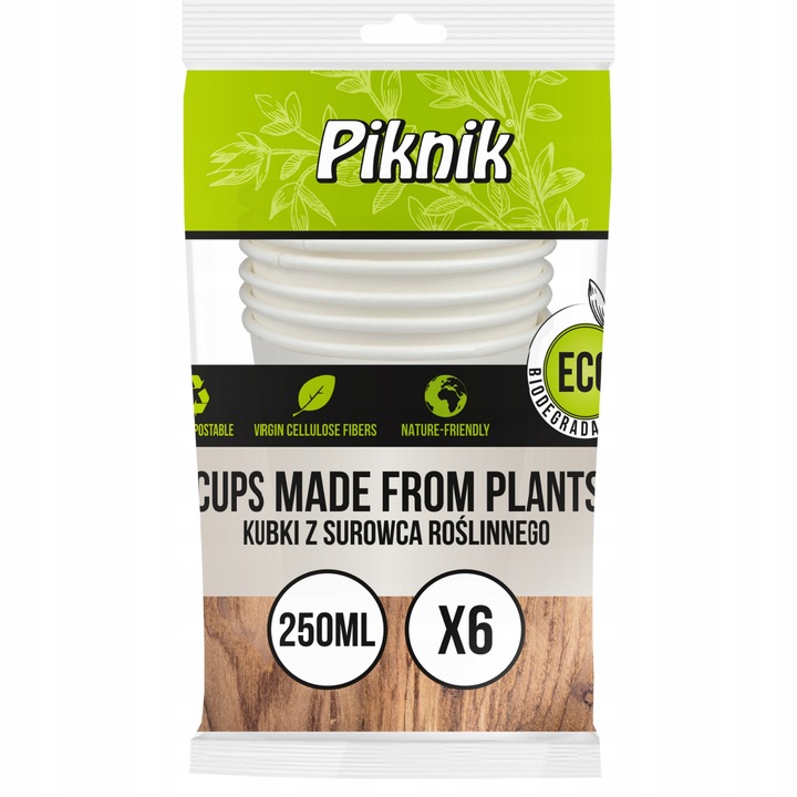 Kubki z trzciny cukrowej eko 260 ml Piknik zestaw 6 sztuk. | espryciarze.pl |Skorzystaj teraz!
