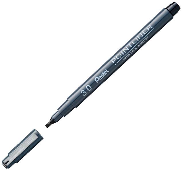 Cienkopis kalibrowany Pentel pointliner 3,0 mm czarny | espryciarze.pl |Weź najlepszą cenę!