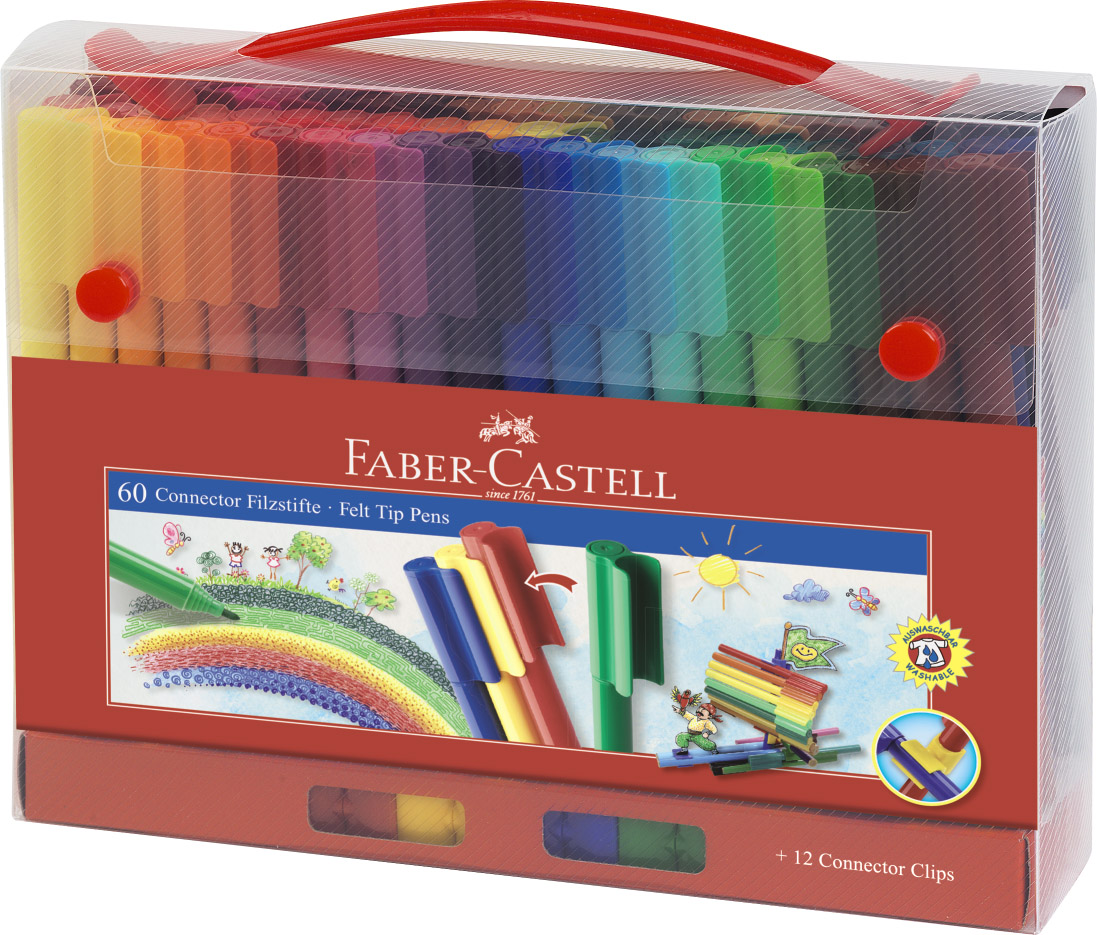 Flamastry connector zestaw 60 sztuk w walizce Faber-Castell | espryciarze.pl |Kup od ręki!