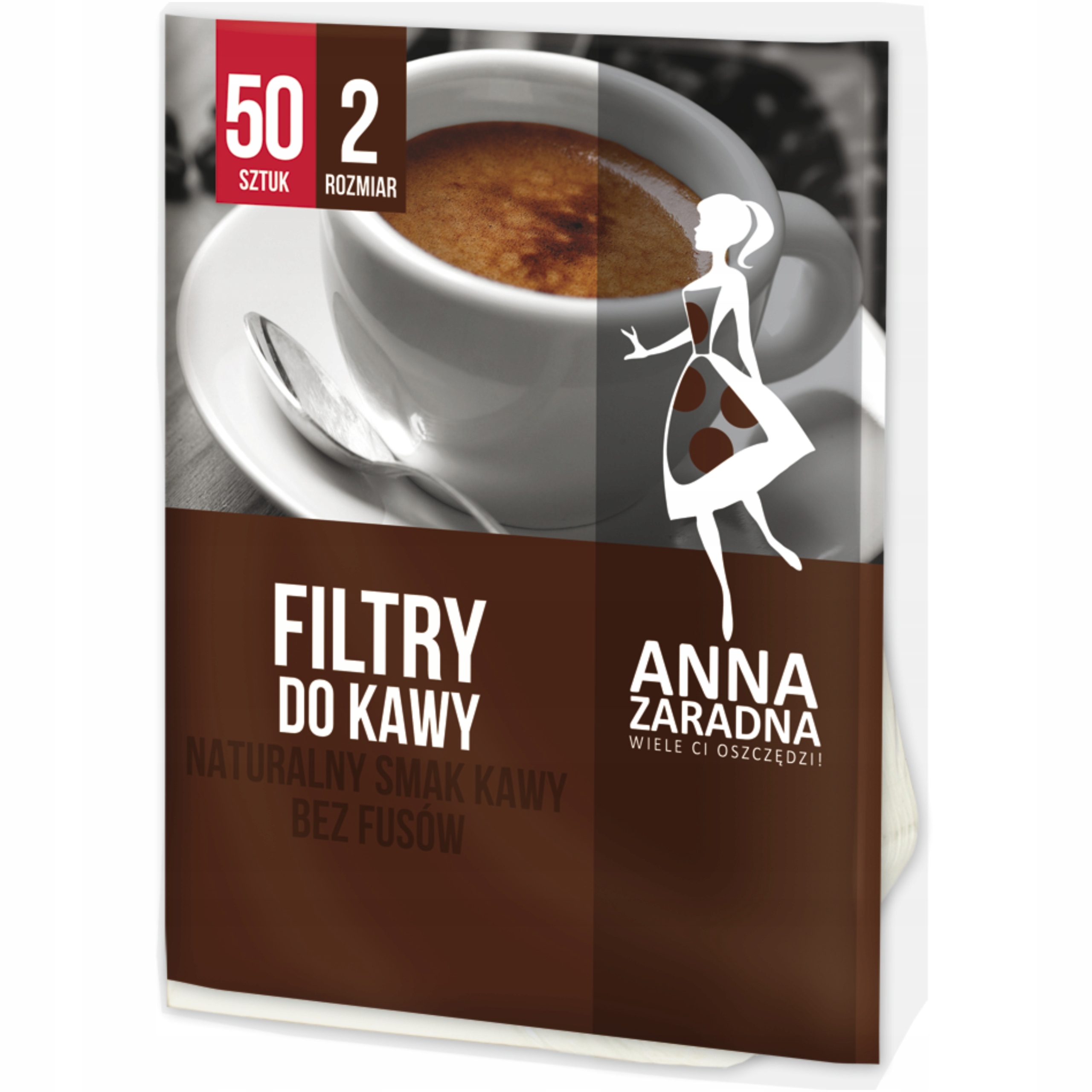 Filtry do kawy Anna Zaradna, rozmiar 2, zestaw 50 sztuk | espryciarze.pl |Zamów online!