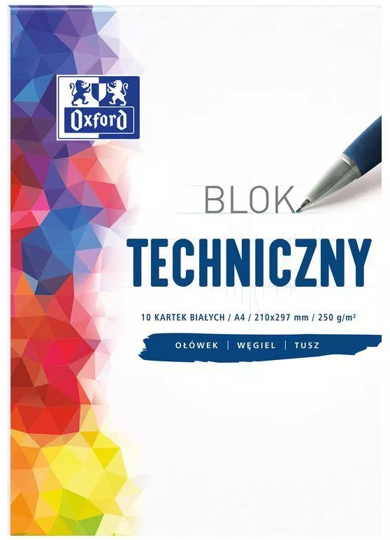 Blok techniczny Oxford A4 10 kartek 250 g/m2 biały | espryciarze.pl |Kup taniej!