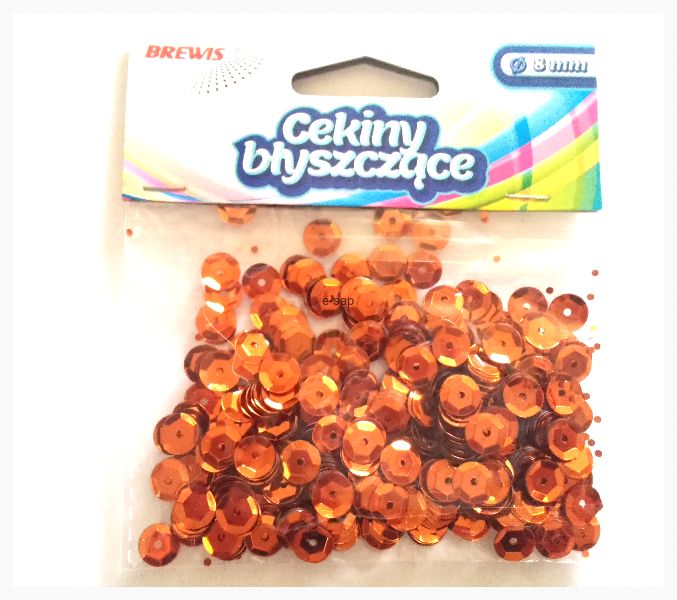 Cekiny błyszczące 8 mm 10 g B150 pomarańczowe | espryciarze.pl |Kup od ręki!