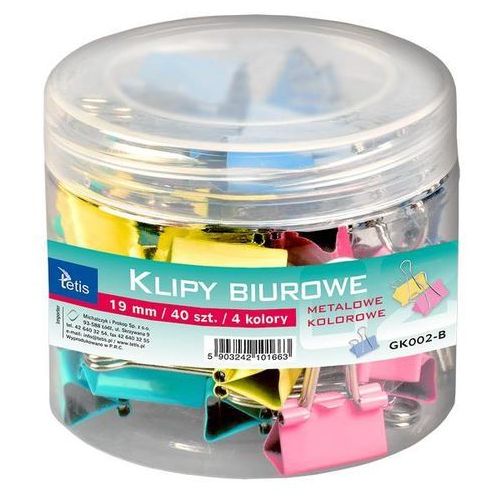 Clips 19 mm zestaw 40 sztuk kolorowe tuba | espryciarze.pl |Działaj teraz!