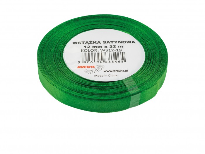 Wstążka satynowa Brewis 12 mm zielony trawiasty | espryciarze.pl |Kliknij i kup!