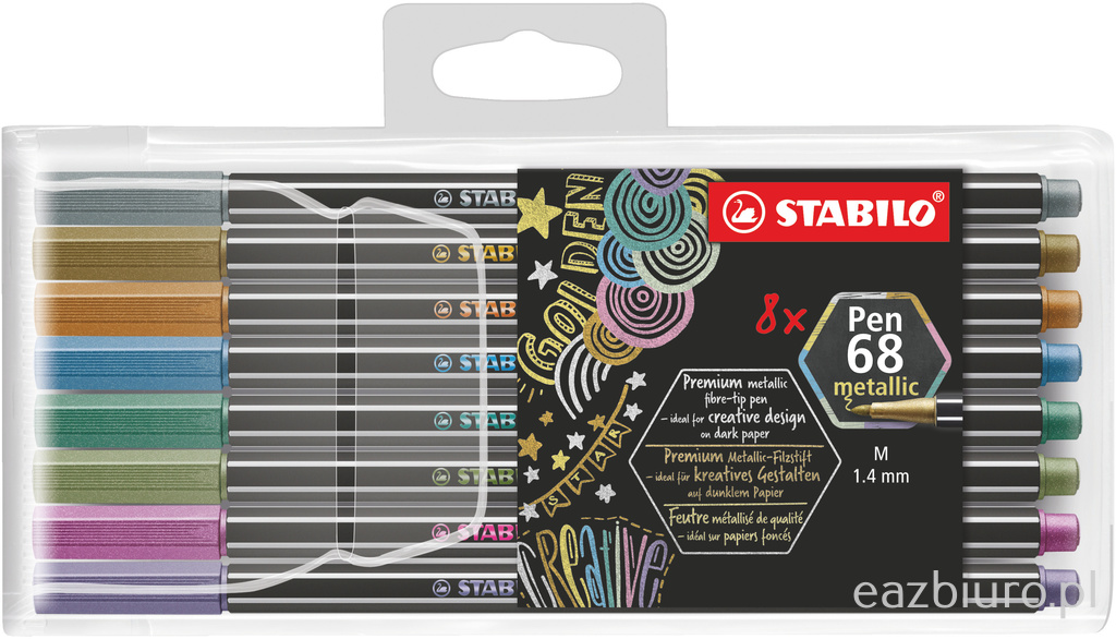 Flamastry Stabilo pen 68 metallic etui zestaw 8 sztuk | espryciarze.pl |Kup teraz!