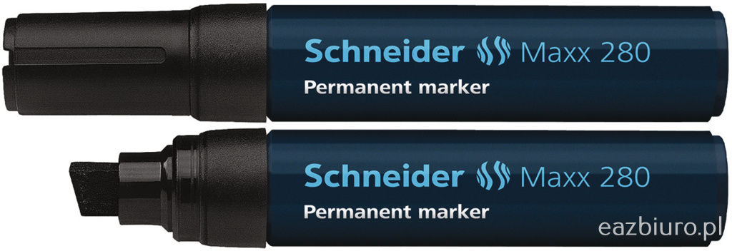 Marker permanentny Schneider maxx 280, ścięty, 4-12 mm, czarny | espryciarze.pl |Kup teraz!