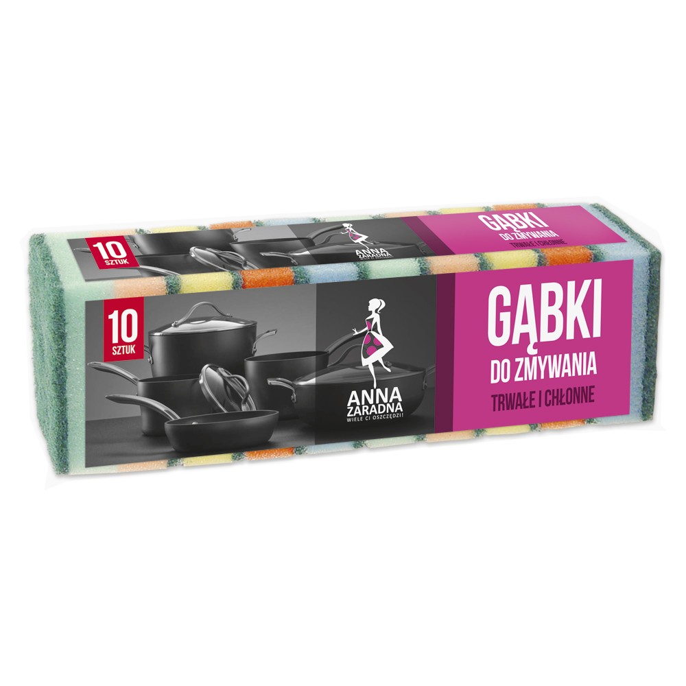 Gąbki do zmywania Anna Zaradna zestaw 10 sztuk. | espryciarze.pl |Kup od ręki!