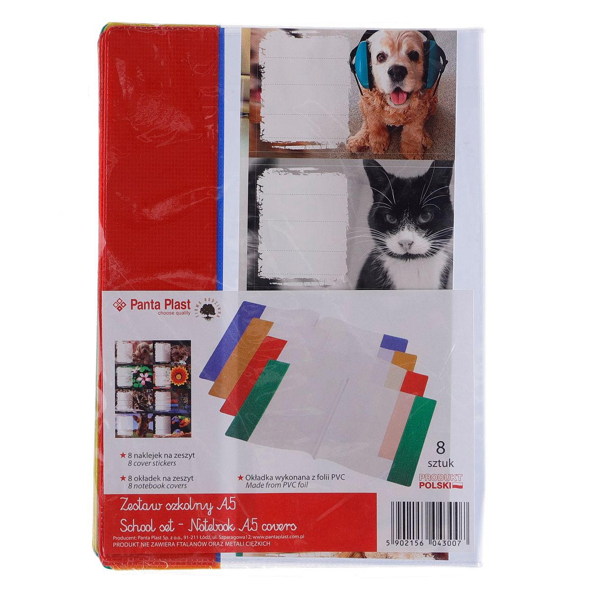 Okładka na zeszyt A5 zestaw 8 sztuk + naklejki pp | espryciarze.pl |Złap promocję!