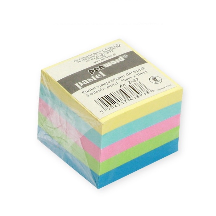 Kostka samoprzylepna 5 kolorów pastelowych 51x51 mm 400 kartek | espryciarze.pl |Działaj teraz!