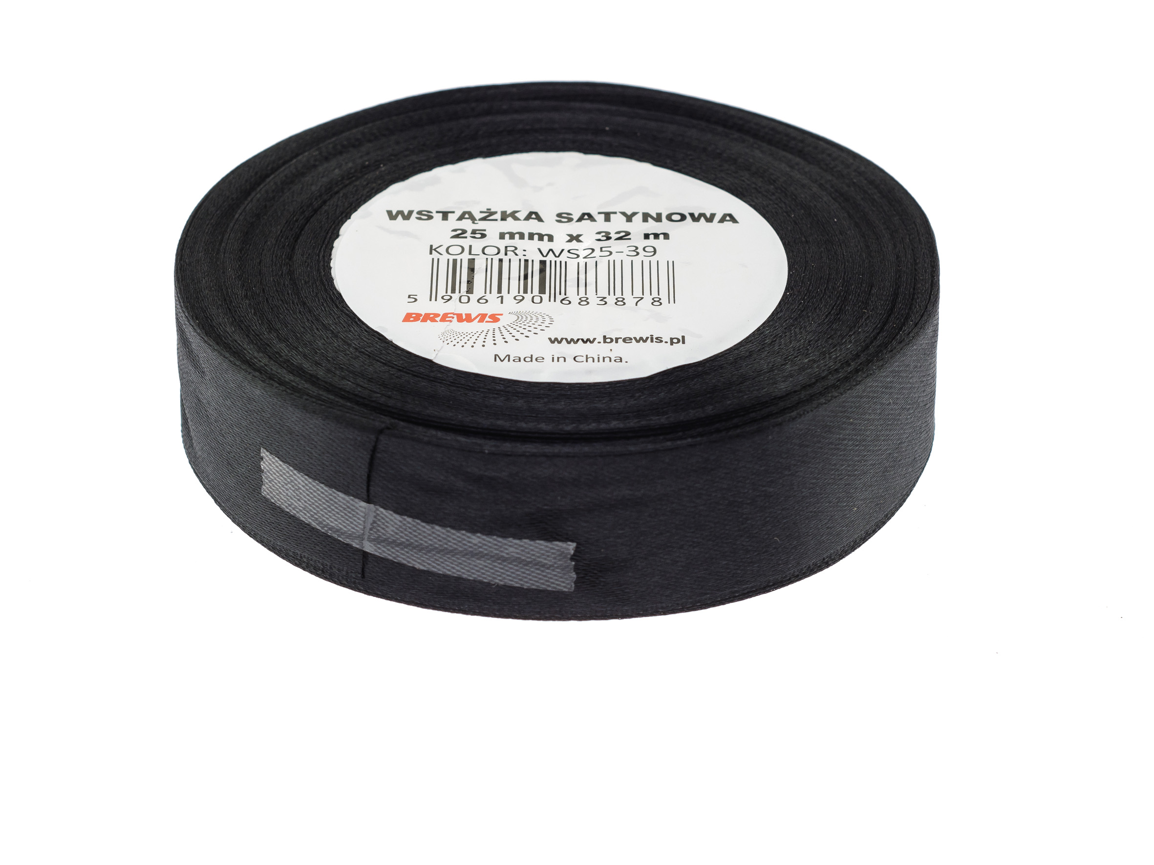 Wstążka Brewis satynowa 25 mm 32 m czarny | espryciarze.pl |Kup w super cenie!