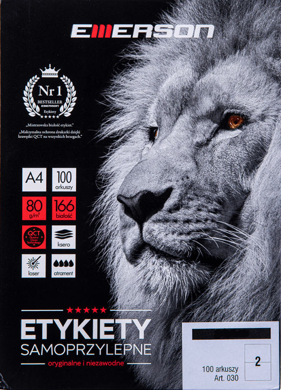 Etykiety uniwersalne Emerson 70 x 36 mm | espryciarze.pl |Kup taniej!