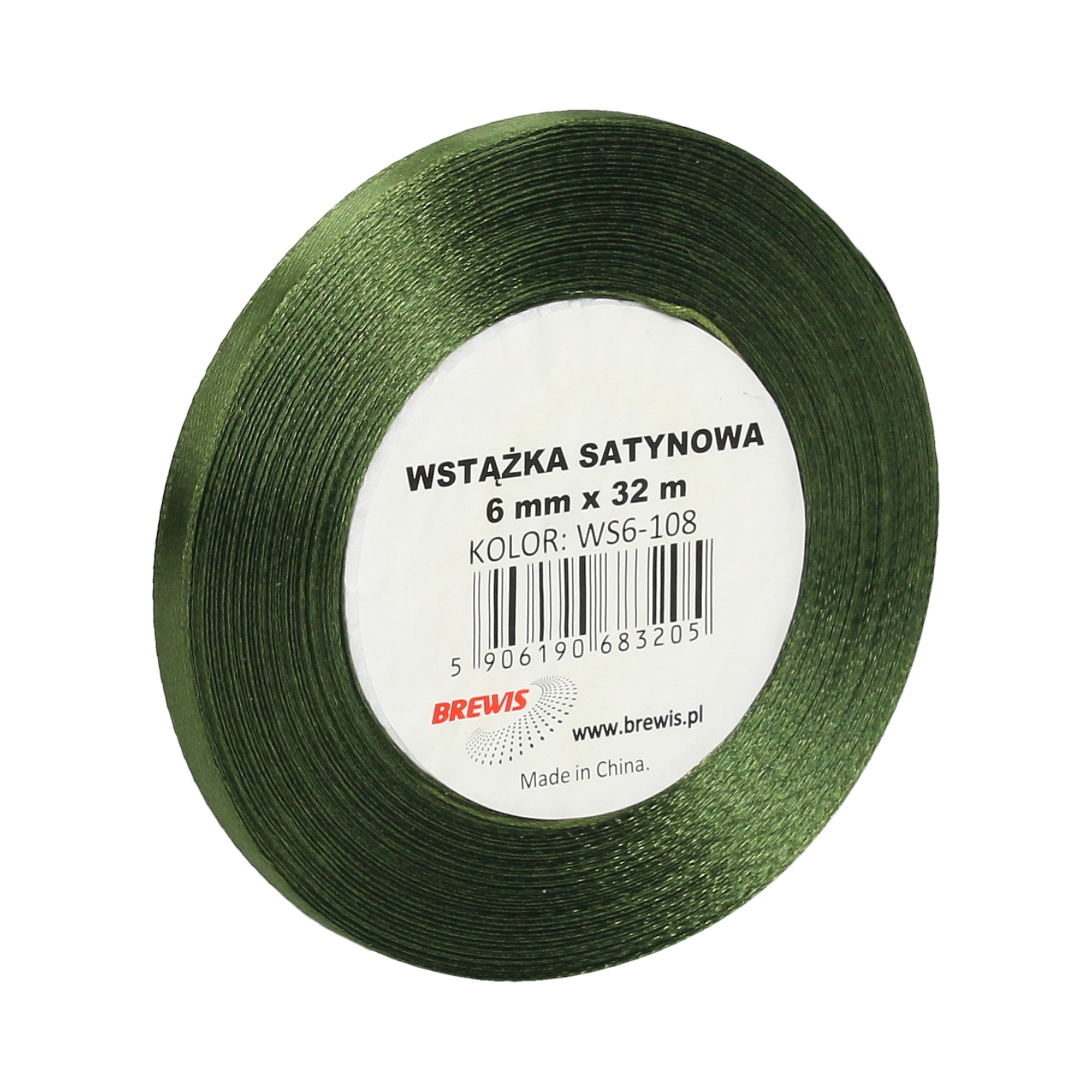 Wstążka satynowa Brewis 6 mm zielony trawiasty | espryciarze.pl |Zgarnij ofertę!
