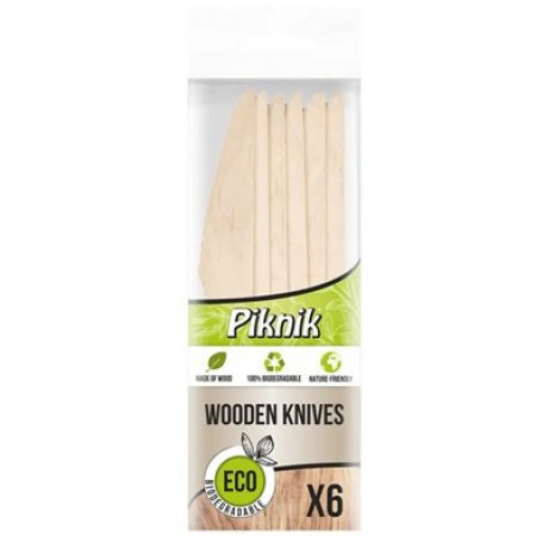 Nóż drewniany eco biodegradowalny Piknik zestaw 6 sztuk. | espryciarze.pl |Weź najlepszą cenę!