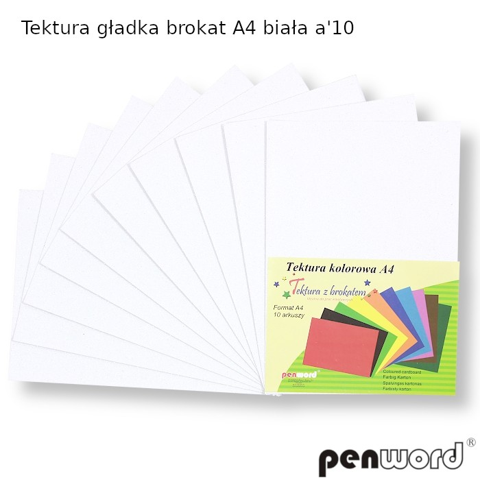 Tektura gładka brokat A4 biała a'10 | espryciarze.pl |Zamów online!