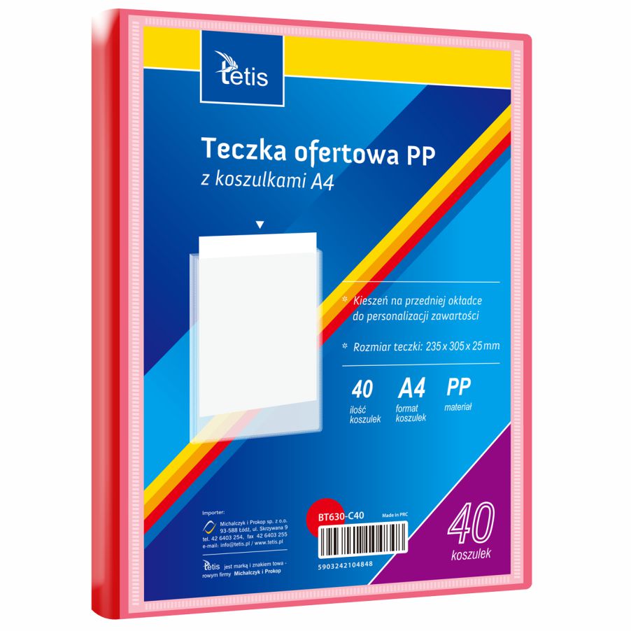 Teczka ofertowa A4 Tetis 25 mm czerwona | espryciarze.pl |Kup w super cenie!