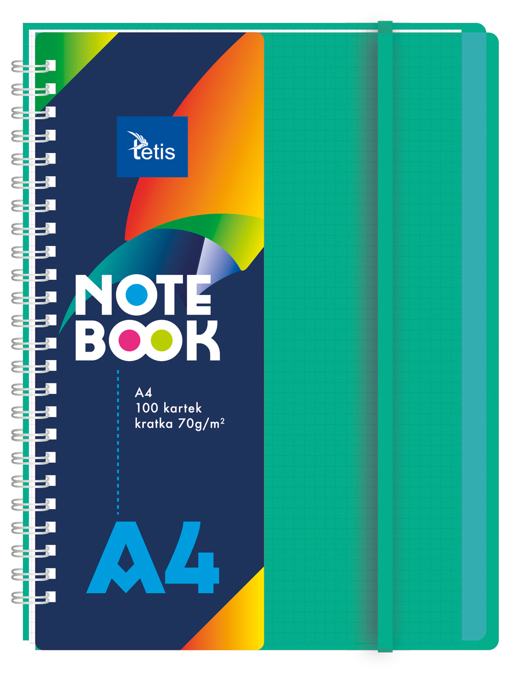 Zielony kołonotatnik pp z przekładkami A4 Tetis, 100 kartek w kratkę | espryciarze.pl |Działaj teraz!