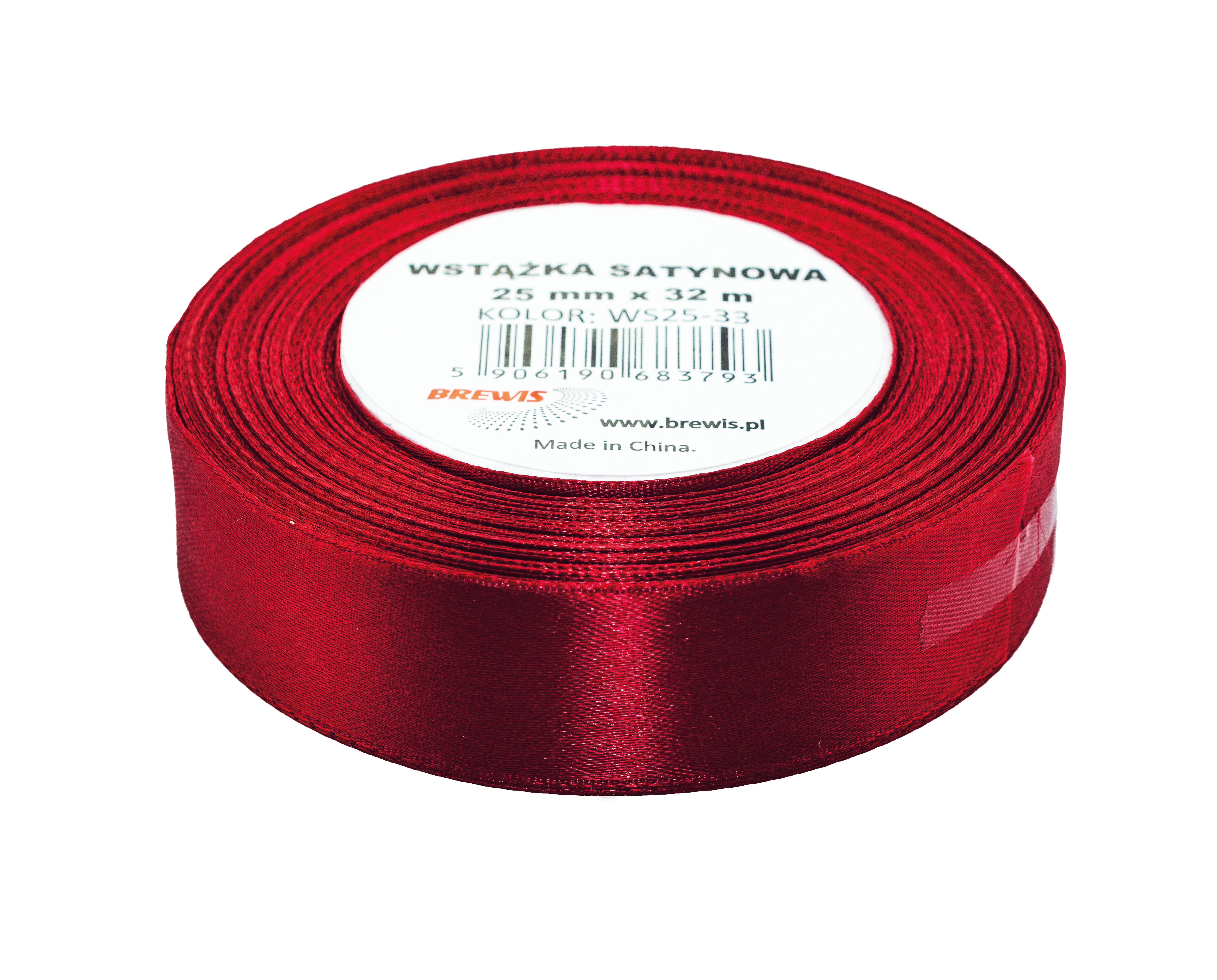 Wstążka Brewis satynowa 25 mm 32 m bordowy | espryciarze.pl |Kup teraz!