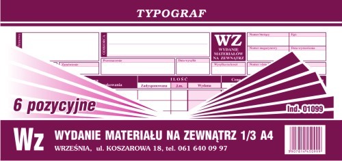 Druk wz 1/3 A4 6-pozycyjne Typograf | espryciarze.pl |Kup w super cenie!