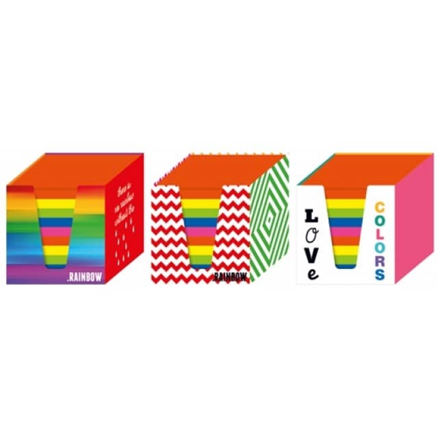 Kostka kolorowa w przyborniku papierowym 90x90 mm | espryciarze.pl |Kliknij i kup!