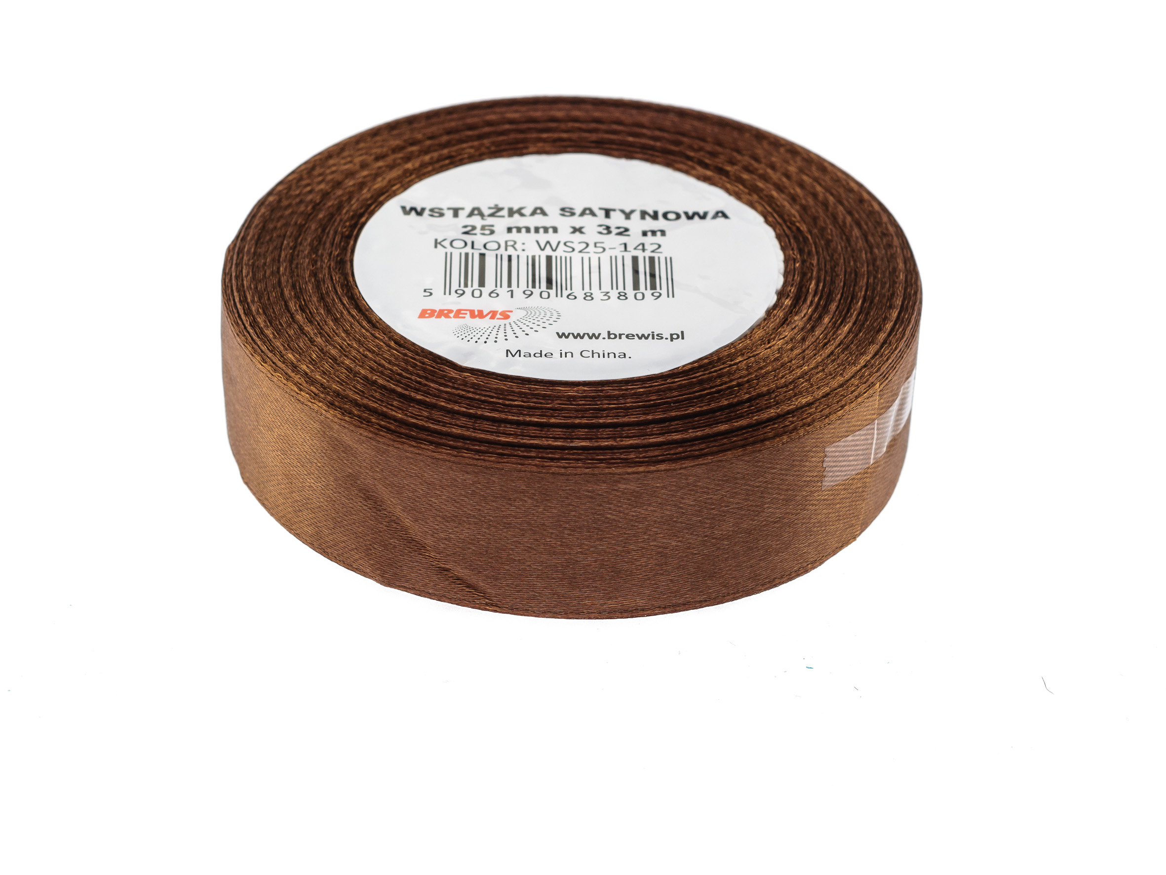 Wstążka Brewis satynowa 25 mm 32 m brązowy | espryciarze.pl |Nie zwlekaj!