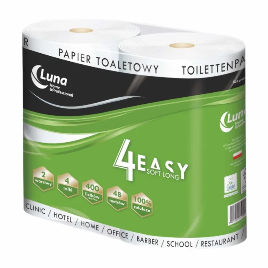 Papier toaletowy 4 rolki 4Easy Soft Long, 400 listków= 48 m celuloza 2 warstwy | espryciarze.pl |Zamów online!