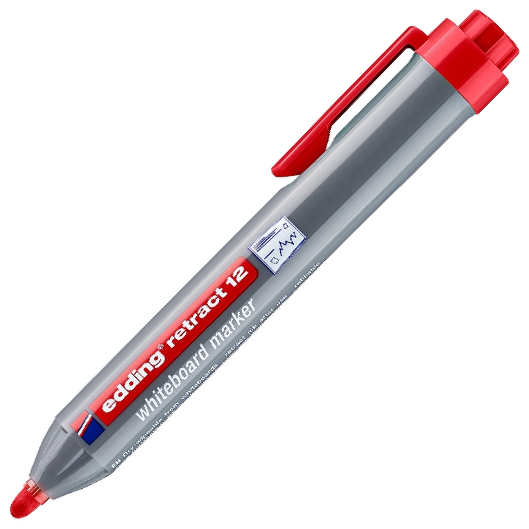 Marker automatyczny suchościeralny Edding retract 12 czerwony | espryciarze.pl |Kup taniej!