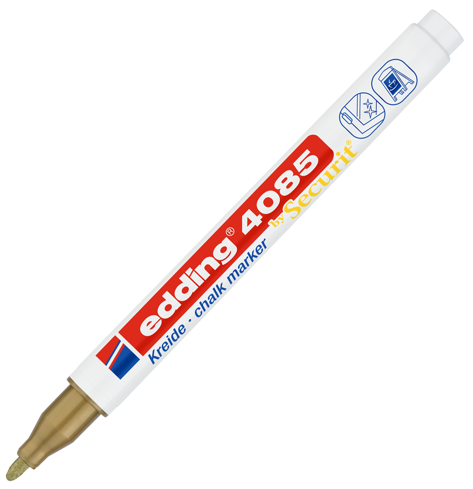 Marker Edding kredowy okrągła końcówka 1-2 mm złoty | espryciarze.pl |Zamów online!