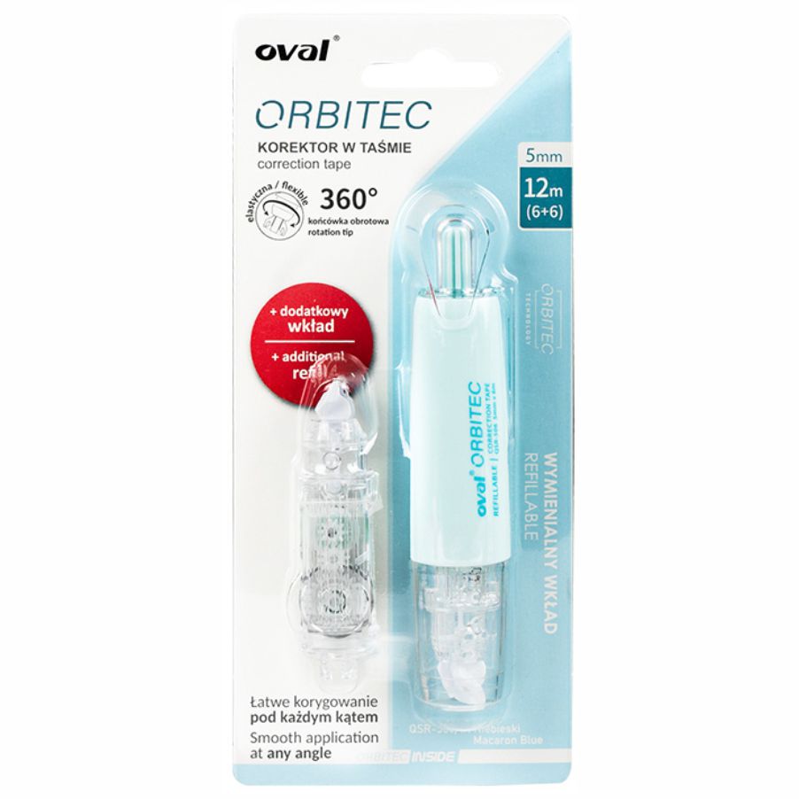 Korektor Oval w taśmie 5 mm x 6 m niebieski + wkład | espryciarze.pl |Kup taniej!