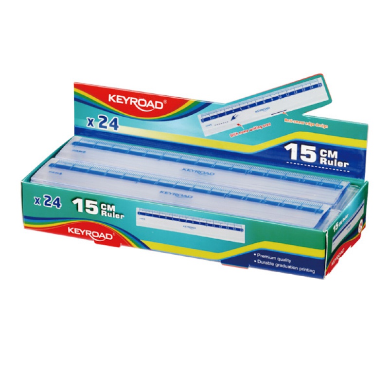 Ż-Linijka Plastikowa Keyroad, 15 cm, transparentna | espryciarze.pl | Skorzystaj z wyjątkowej oferty
