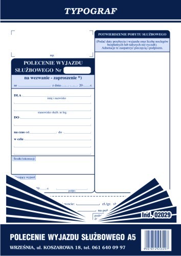 Druk delegacja Typograf do biura | espryciarze.pl |Zgarnij ofertę!