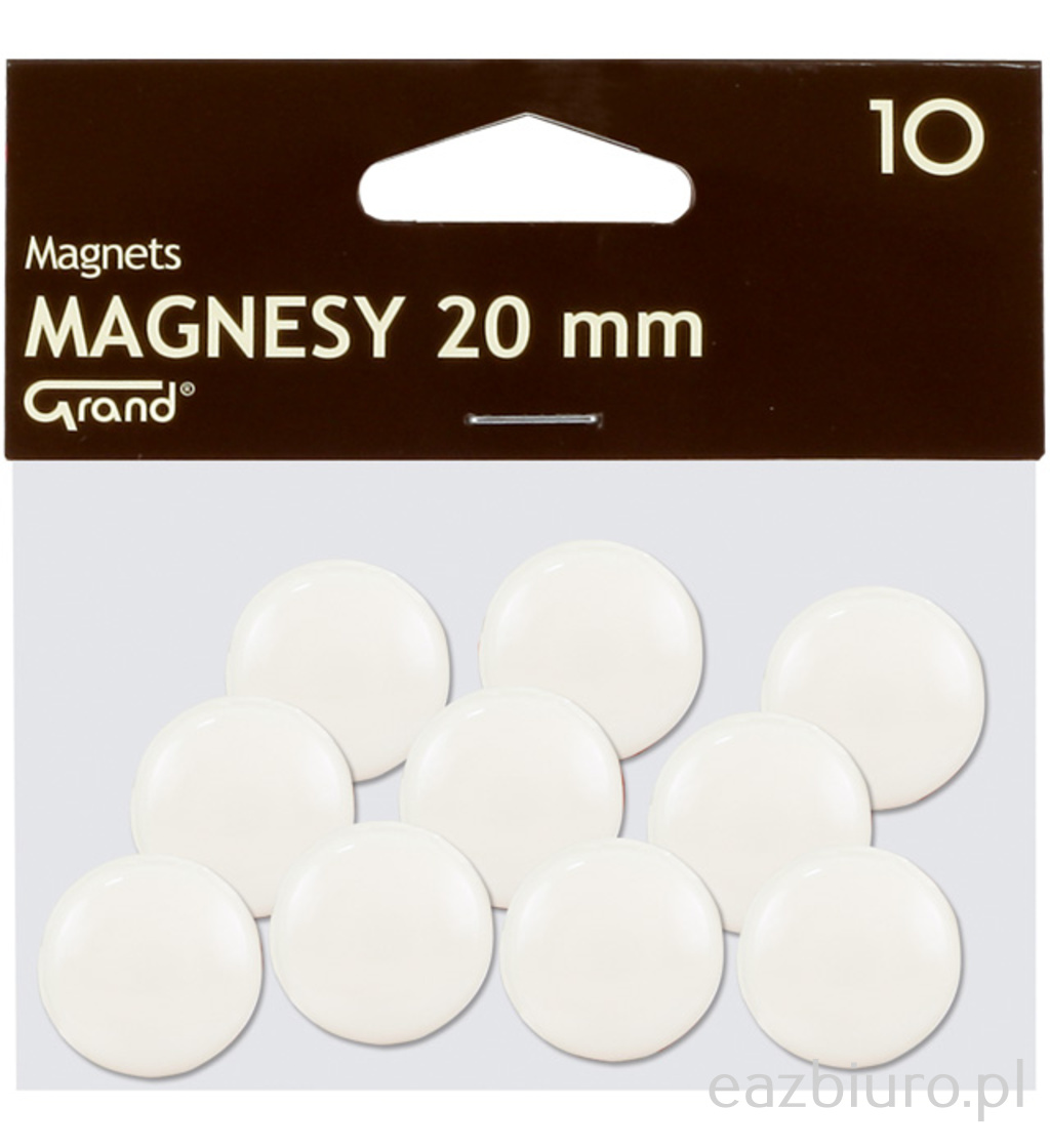 Magnes 20 mm Grand biały zestaw 10 sztuk | espryciarze.pl |Sprawdź ofertę!