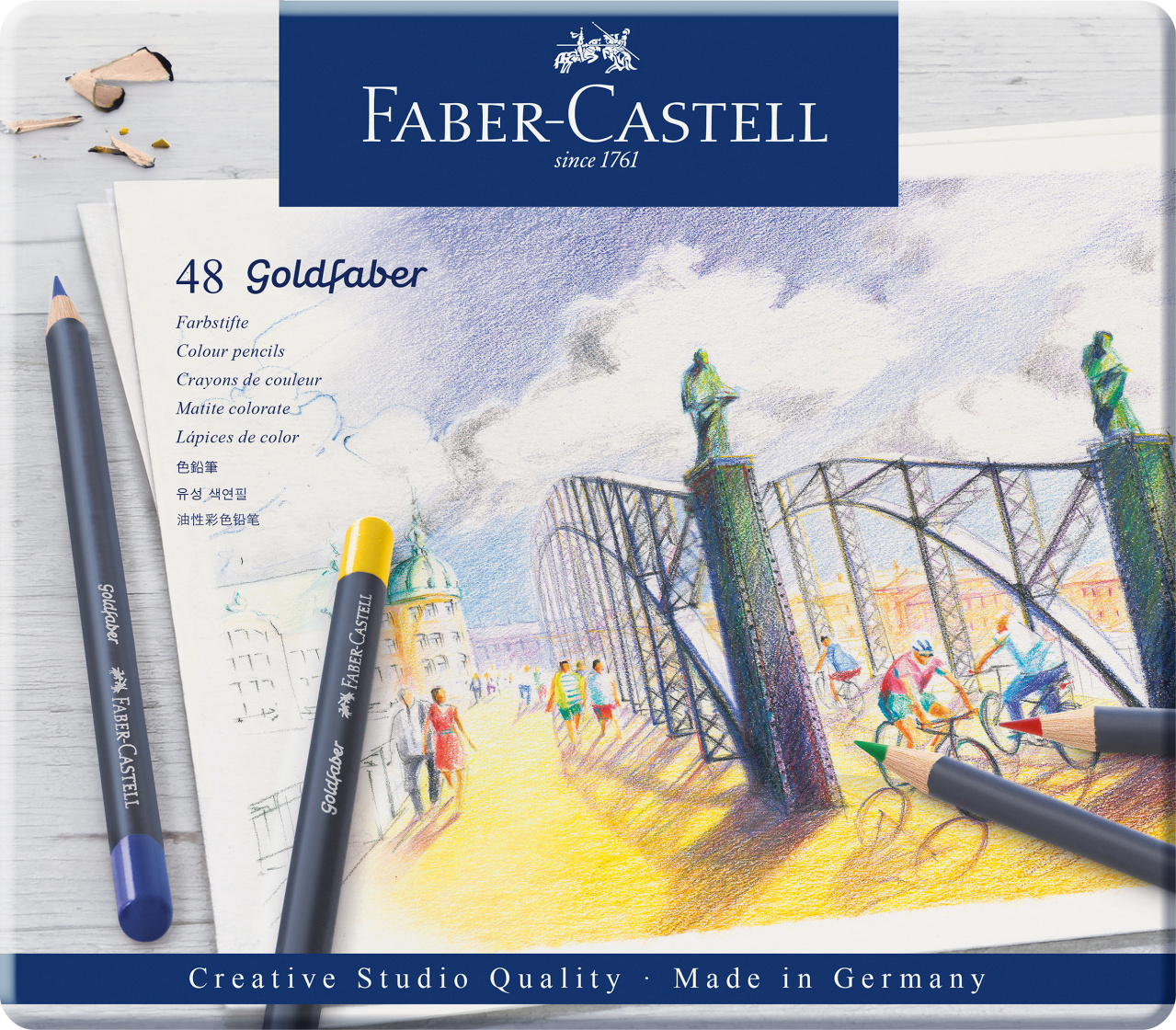 Kredki goldfaber 48 kolory opakowanie metalowe Faber-Castell | espryciarze.pl |Kup od ręki!