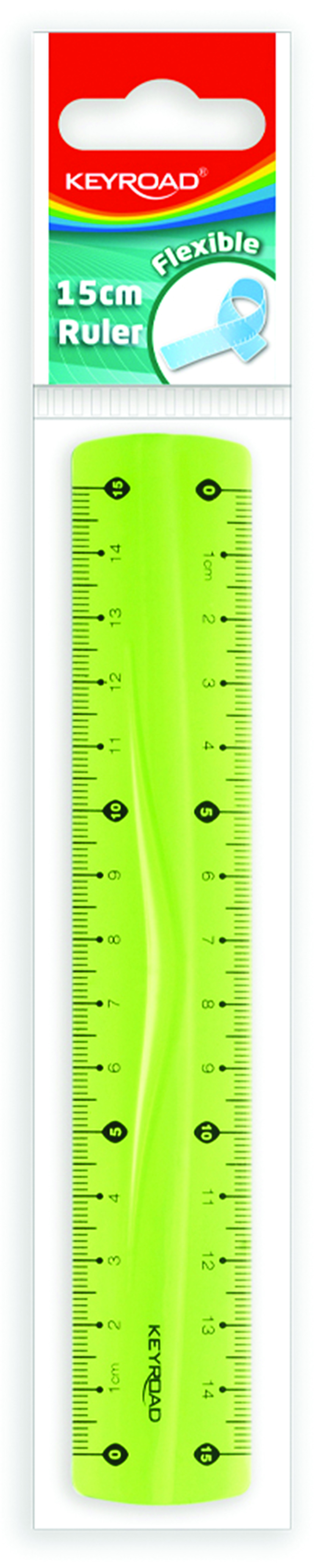 Linijka Keyroad, 15 cm, elastyczna, zawieszka, zielona | espryciarze.pl |Kup taniej!