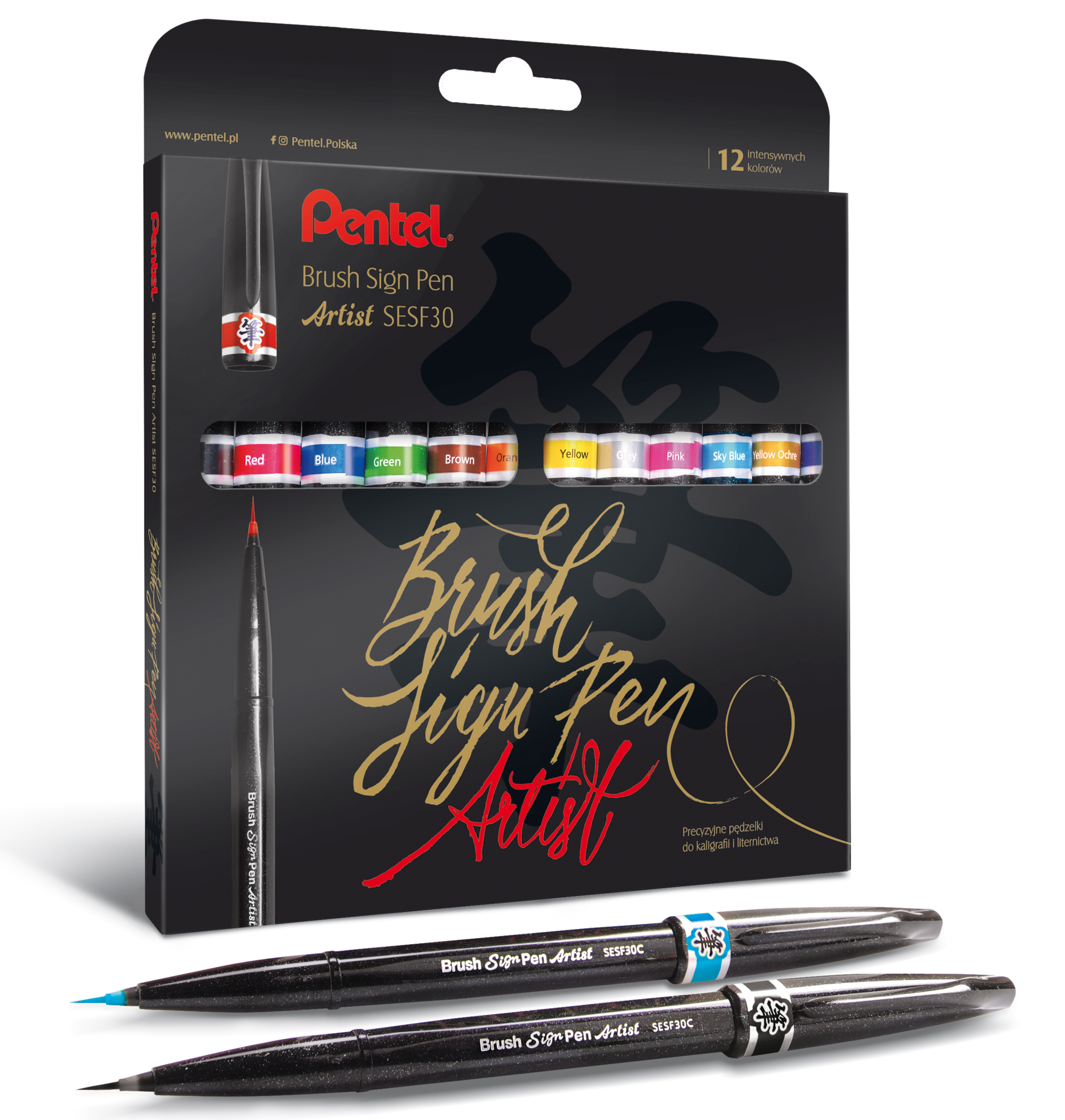 Zestaw precyzyjnych pędzelków Pentel sesf30 12 sztuk | espryciarze.pl |Weź najlepszą cenę!