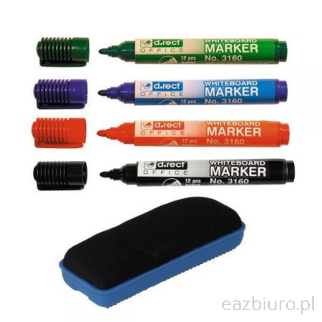 Marker suchościeralny 4 kolory + gąbka | espryciarze.pl |Kup teraz!