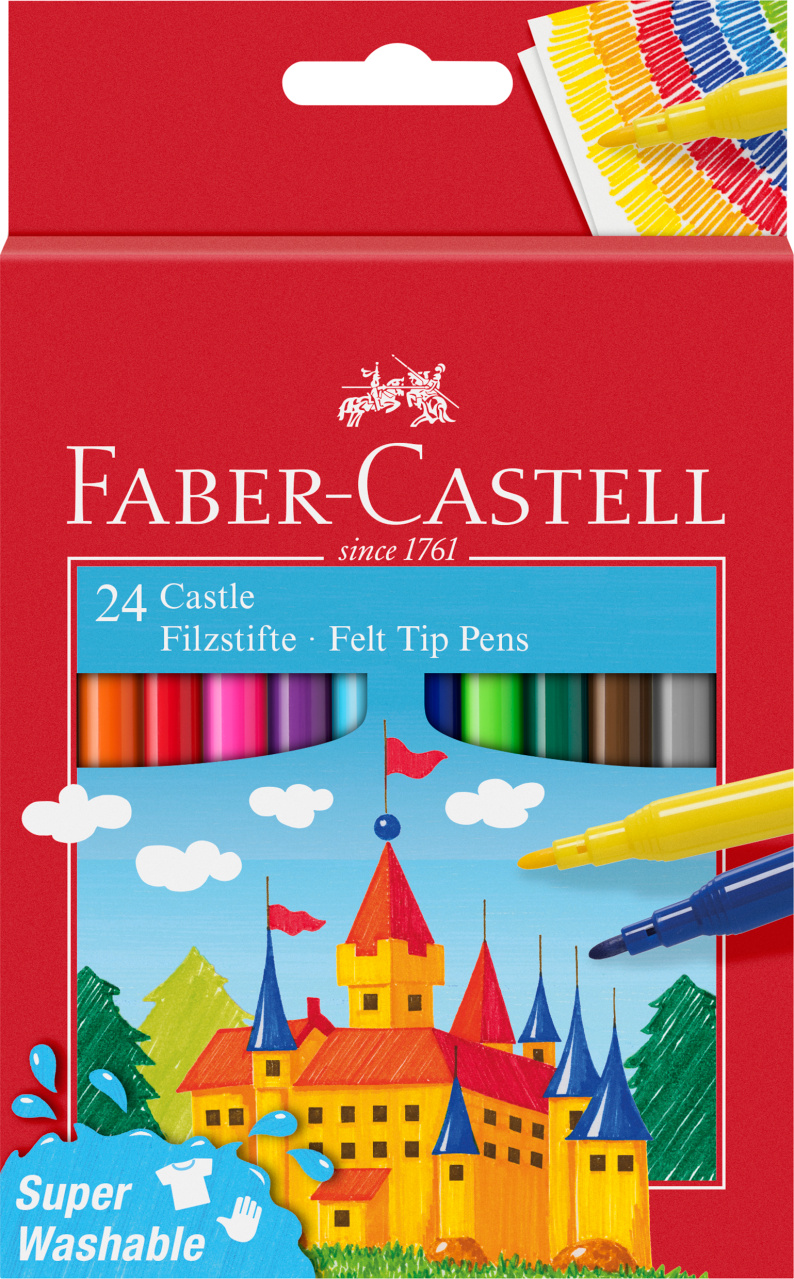 Flamastry zamek 24 kol. opakowanie kartonowe Faber-Castell | espryciarze.pl |Kup taniej!